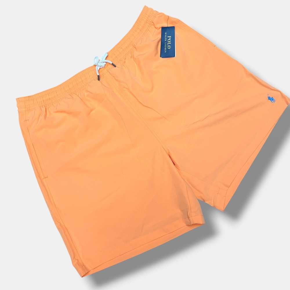 Polo Ralph Lauren Swim Trunks Men‎ XLT Orange Recycled Traveler Pony Logo